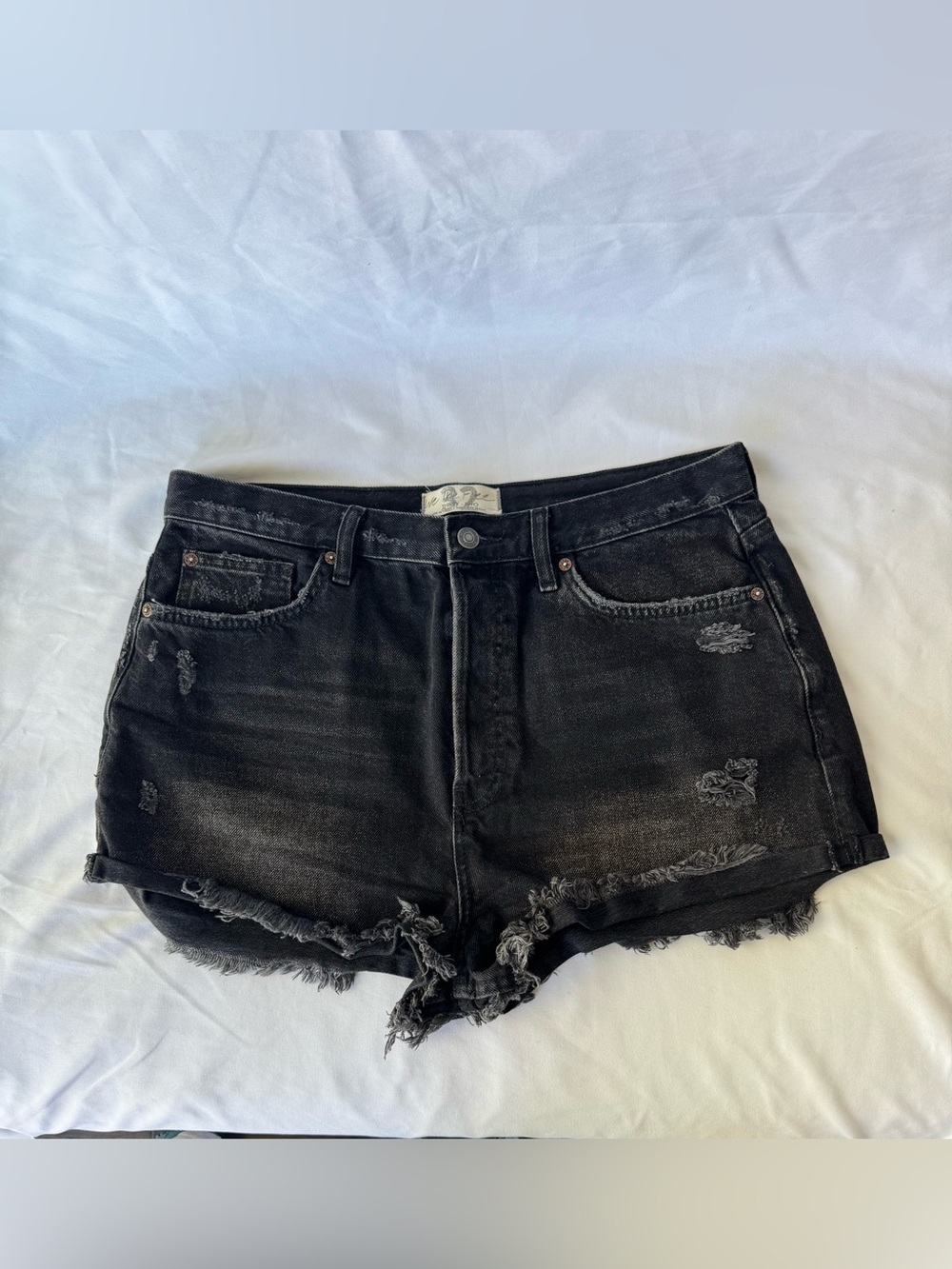 Free People We The Free High Waist Women's Shorts in Washed Black Size 32